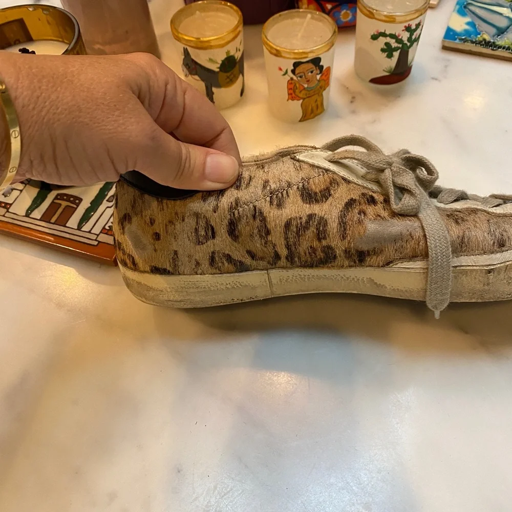 Golden goose low top leopard sneakers